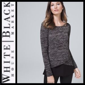 White House Black Market Marled twofer sweater, size XL